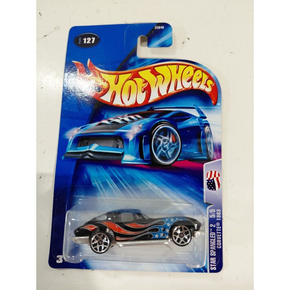 NIP Hot Wheels Star Spangled 1:64 DieCast 1963 Chevrolet Corvette C2 Classic Car